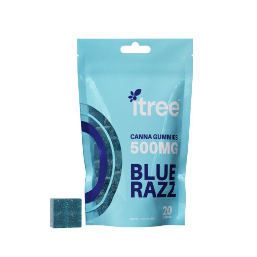 Canna Gummies 500mg (Blue Razz) 20ct